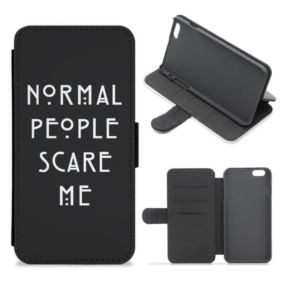 Normal People Scare Me - Black American Horror Story Flip / Wallet Phone Case - Fun Cases