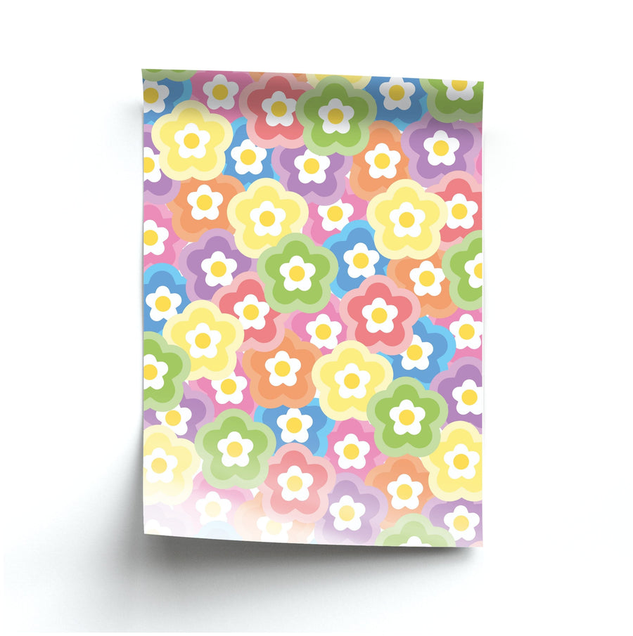 Psychedelic Flowers - Floral Patterns Poster