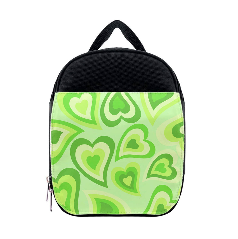 Green Hearts - Trippy Patterns Lunchbox