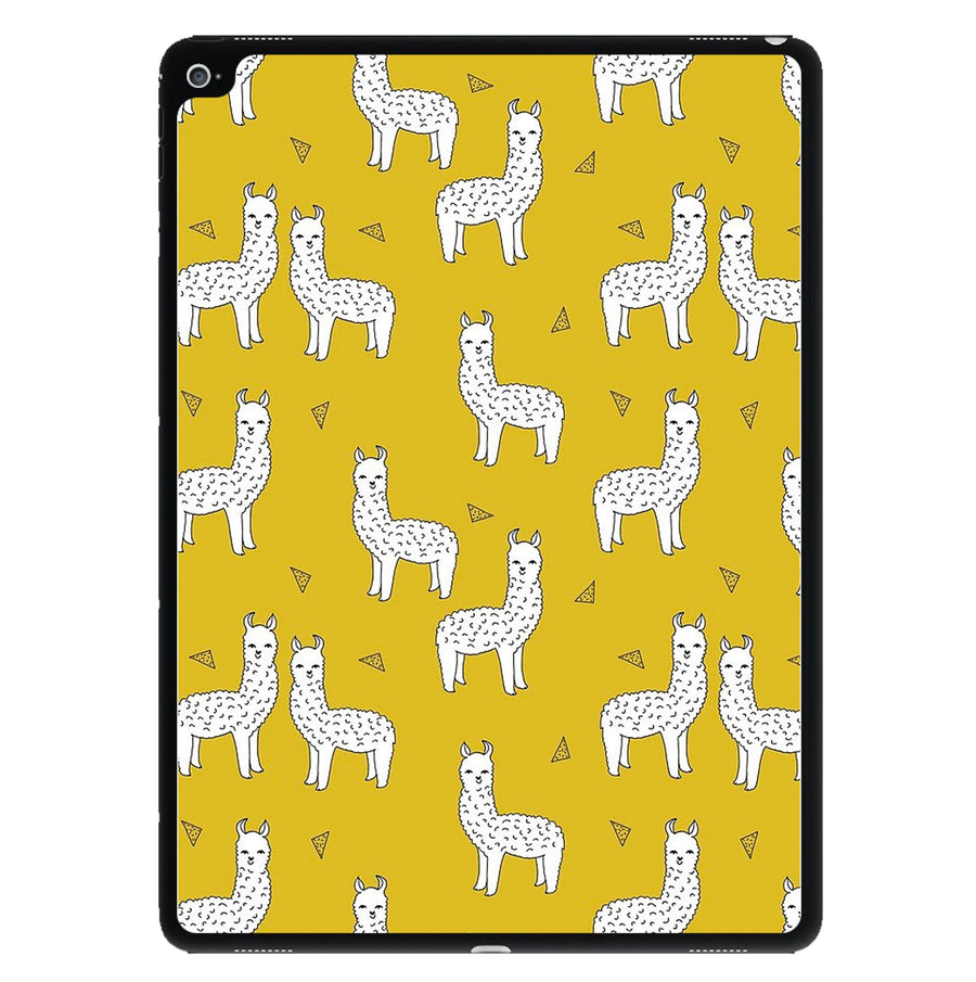 Mustard Alpaca Pattern iPad Case