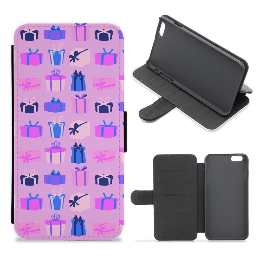 Pink Presents - Christmas Patterns Flip / Wallet Phone Case