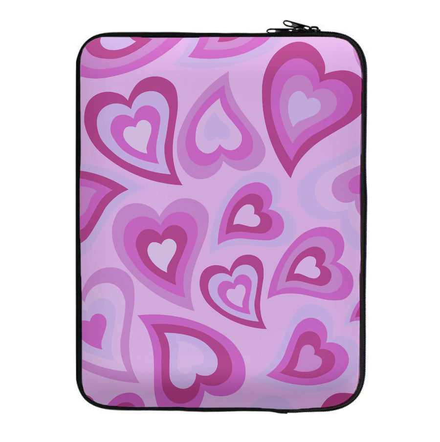Pink Hearts - Trippy Patterns Laptop Sleeve