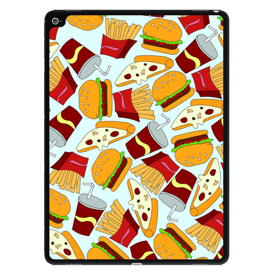 Burgers, Fries And Pizzas - Fast Food Patterns iPad Case