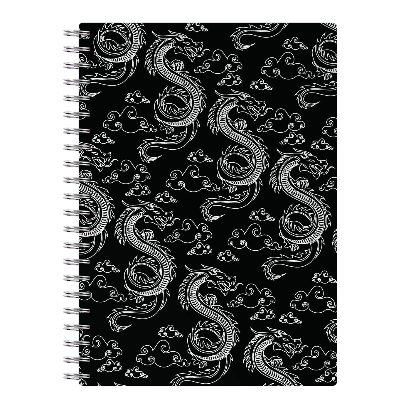 Black And White Dragon Pattern Notebook