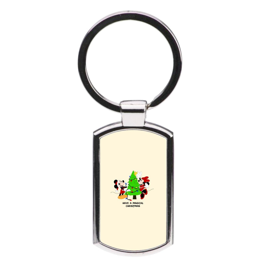 Festive Mickey And Minnie Mouse - Christmas  Luxury Keyring