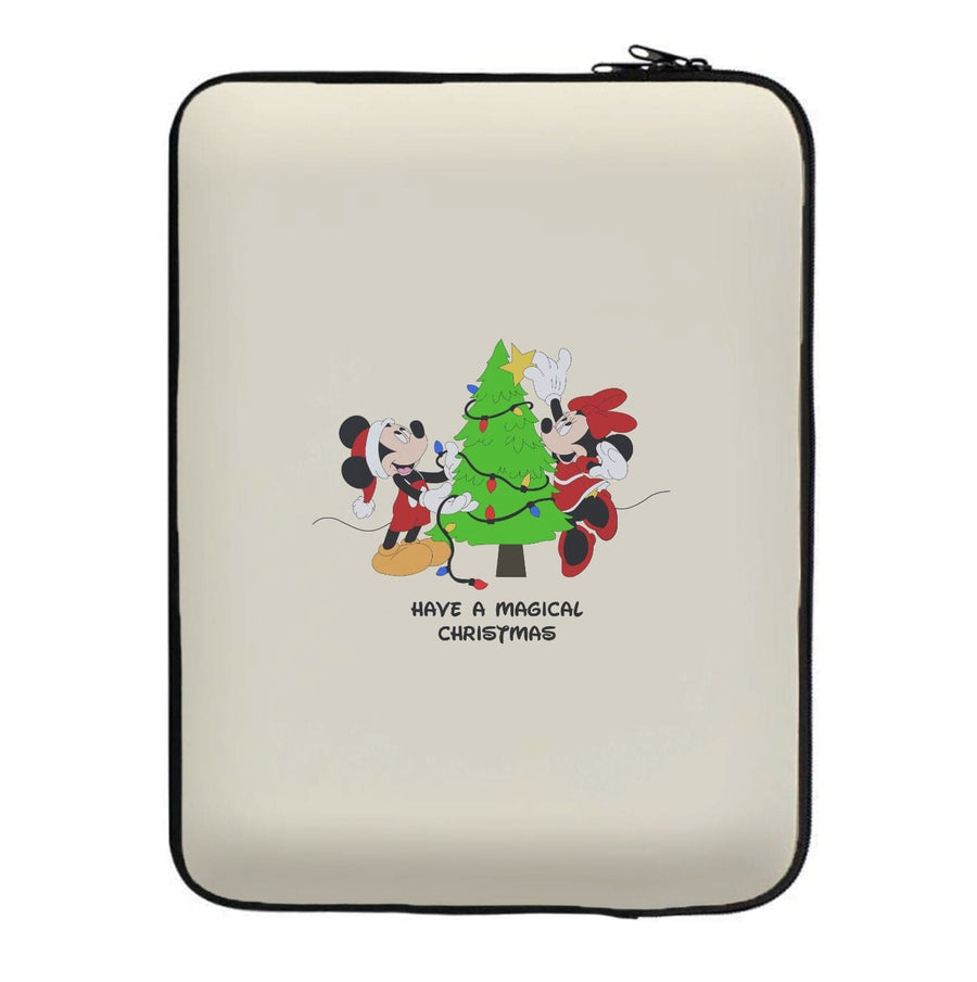 Festive Mickey And Minnie Mouse - Christmas  Laptop Sleeve