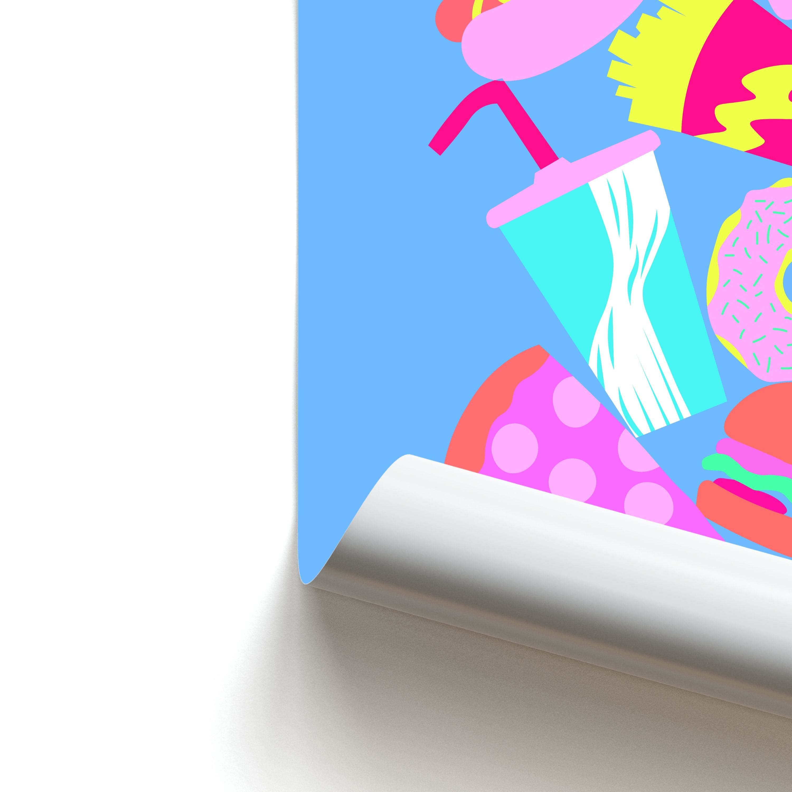 All The Foods - Fast Food Patterns Poster