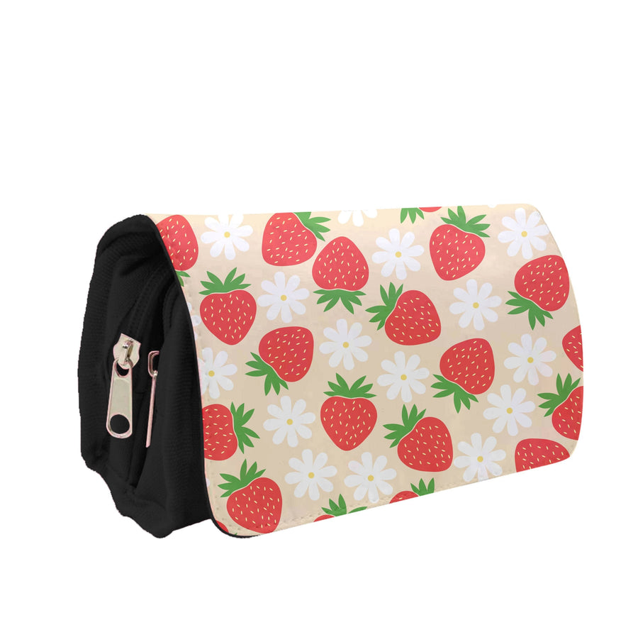 Strawberries and Flowers - Spring Patterns Pencil Case