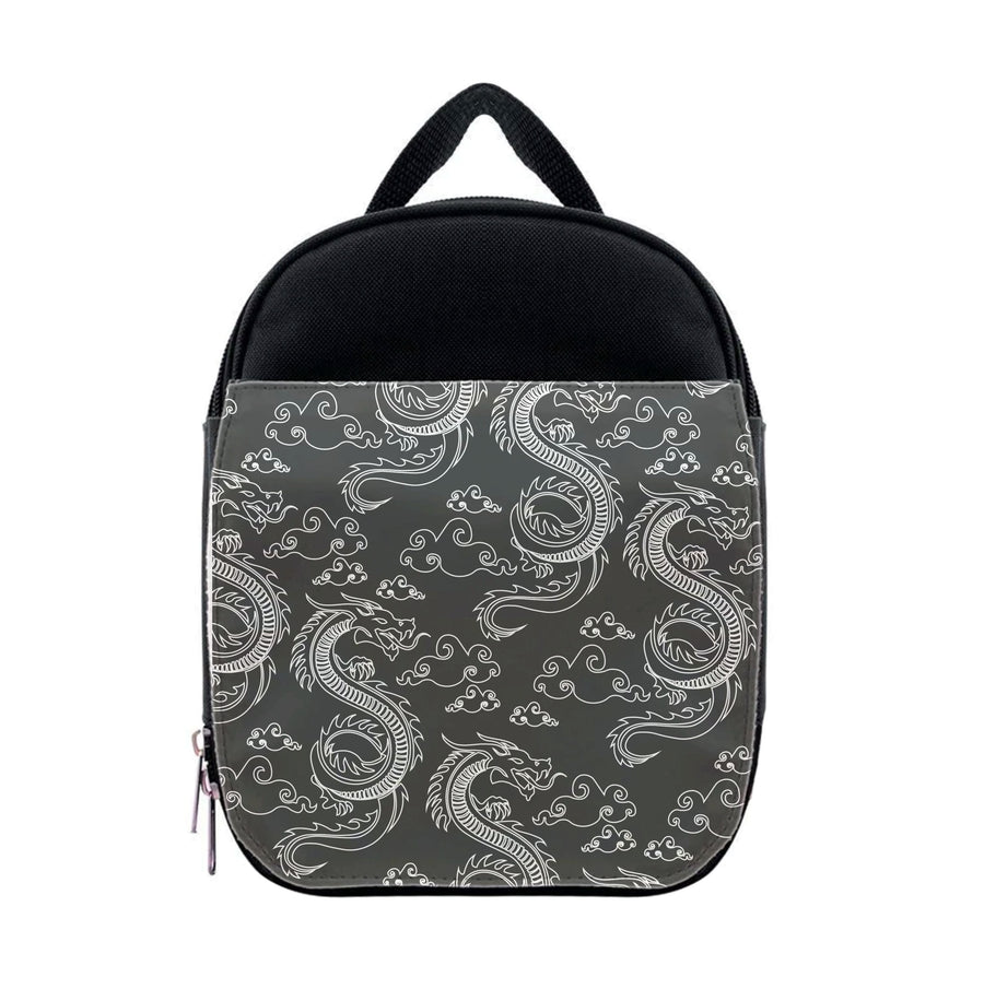 Black And White Dragon Pattern Lunchbox