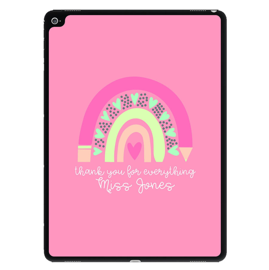 Thank You For Everything - Personalised Teachers Gift iPad Case