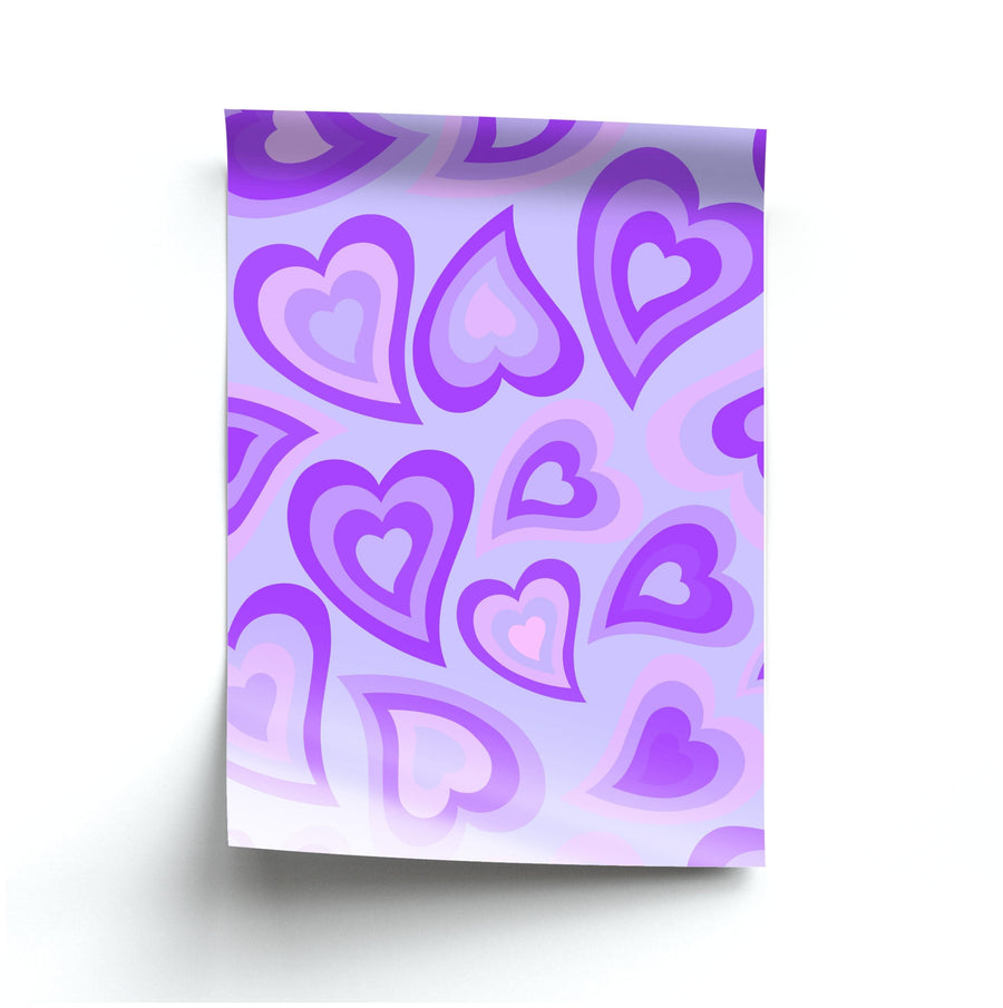 Purple Hearts - Trippy Patterns Poster