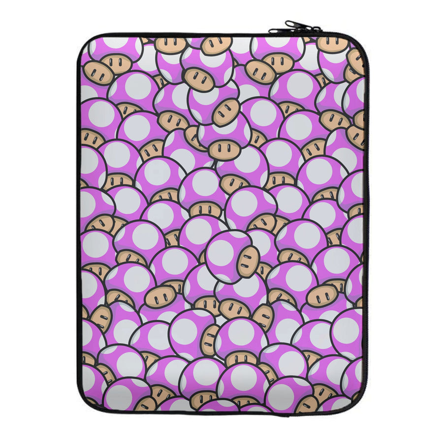 Mushroom Pattern - Pink Laptop Sleeve