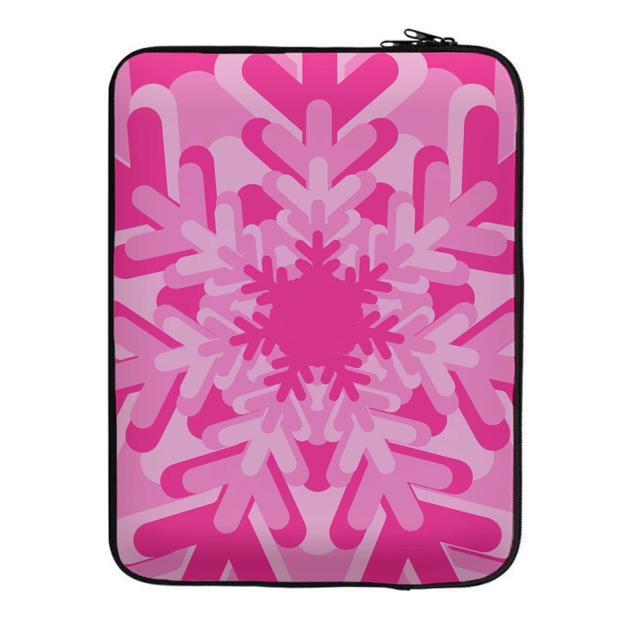 Pink - Colourful Snowflakes Laptop Sleeve