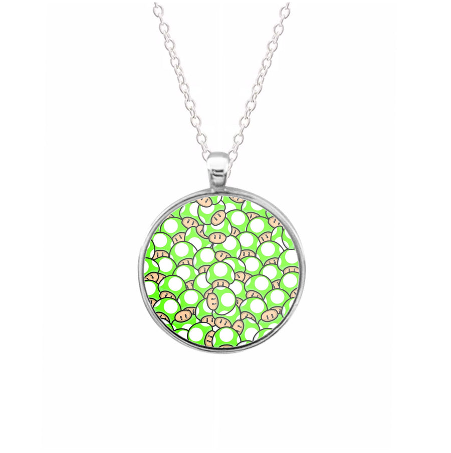 Mushroom Pattern - Green Necklace