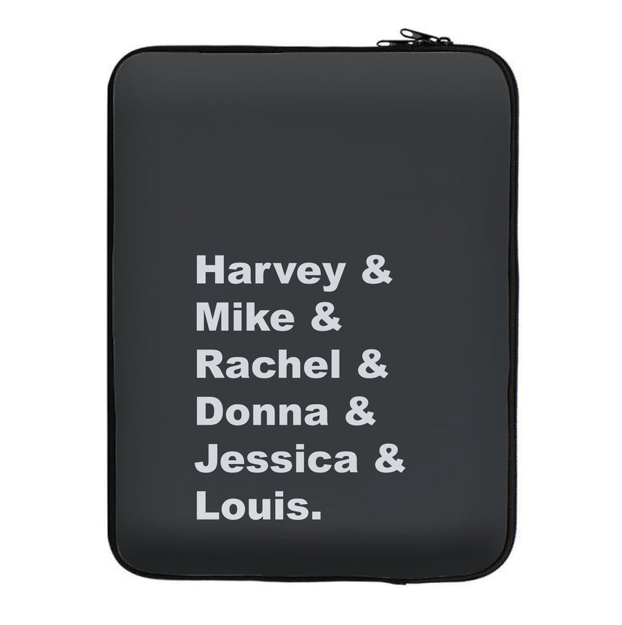 Character Names - Suits Laptop Sleeve