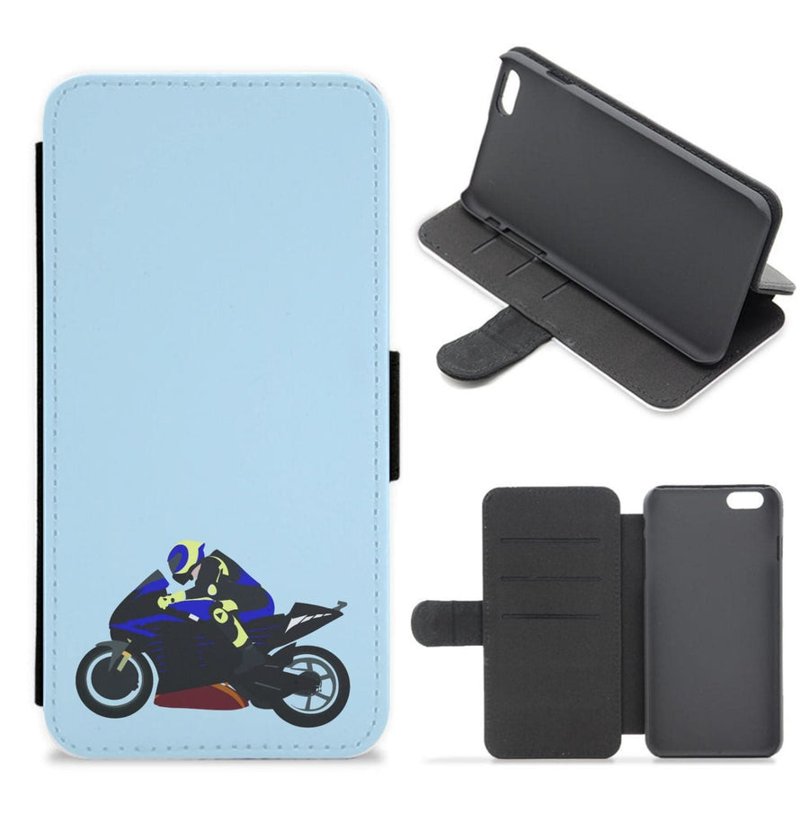 Purple Motorbike - Moto GP Flip / Wallet Phone Case