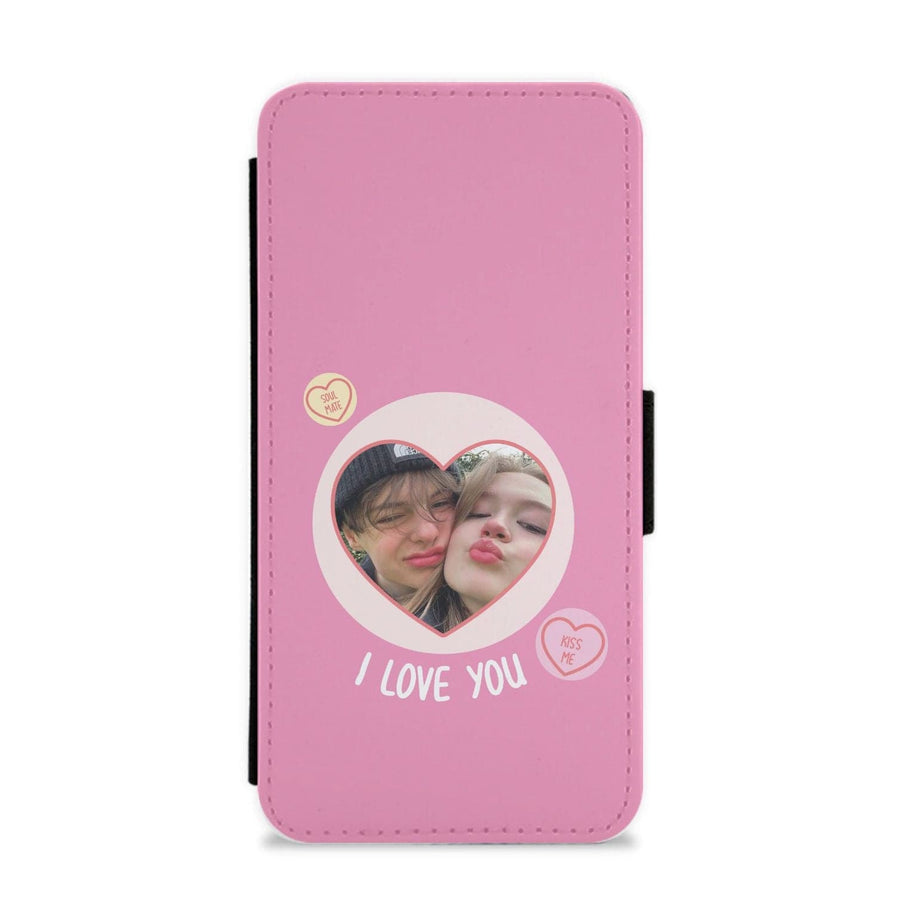 I Love You - Personalised Couples Flip / Wallet Phone Case