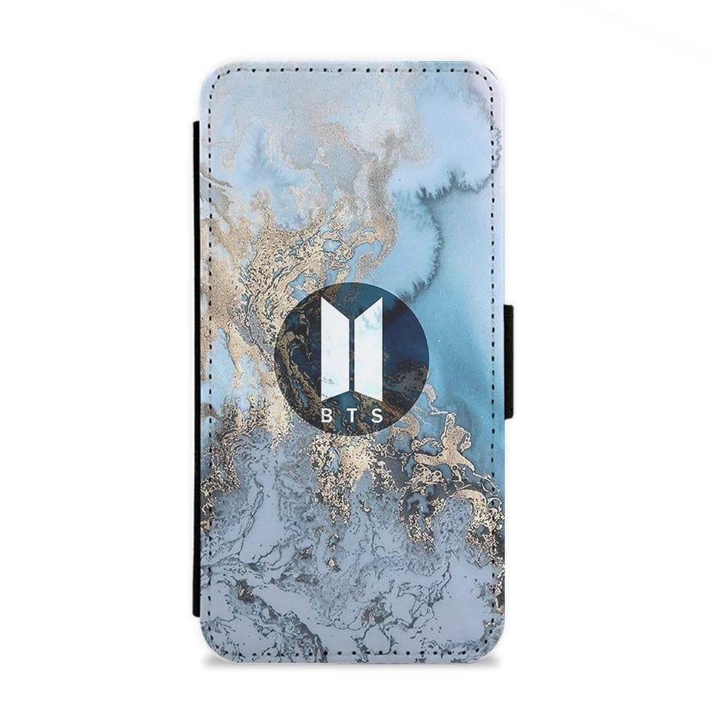 BTS Logo Marble Flip Wallet Phone Case - Fun Cases