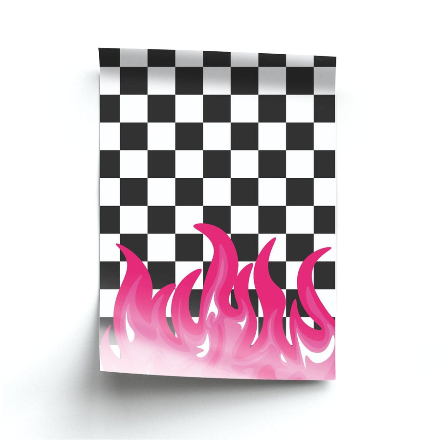 Pink Flame - Skate Aesthetic  Poster