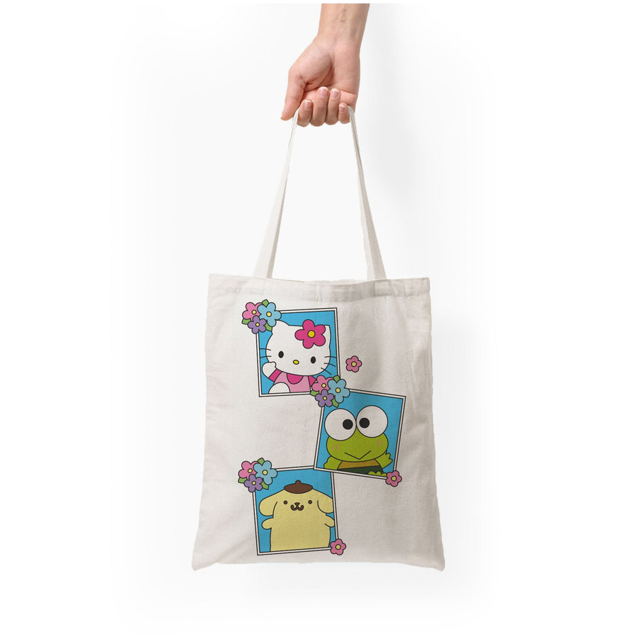 Pompompurin, Hello Kitty And Keroppi - Hello Kitty Tote Bag