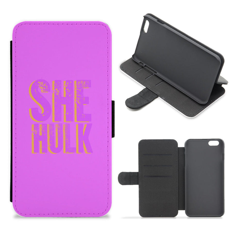 Pink - She Hulk Flip / Wallet Phone Case