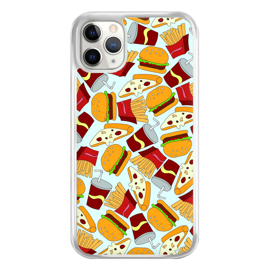 Burgers, Fries And Pizzas - Fast Food Patterns Phone Case