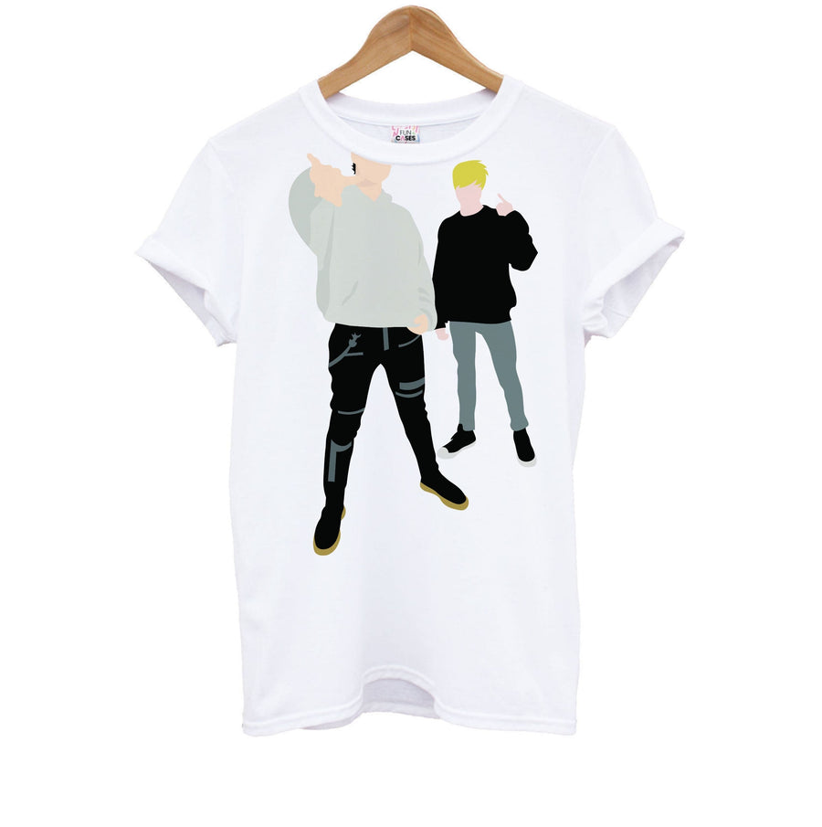 Standing - Sam And Colby Kids T-Shirt