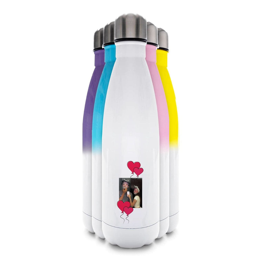 Heart Balloons - Personalised Couples Water Bottle