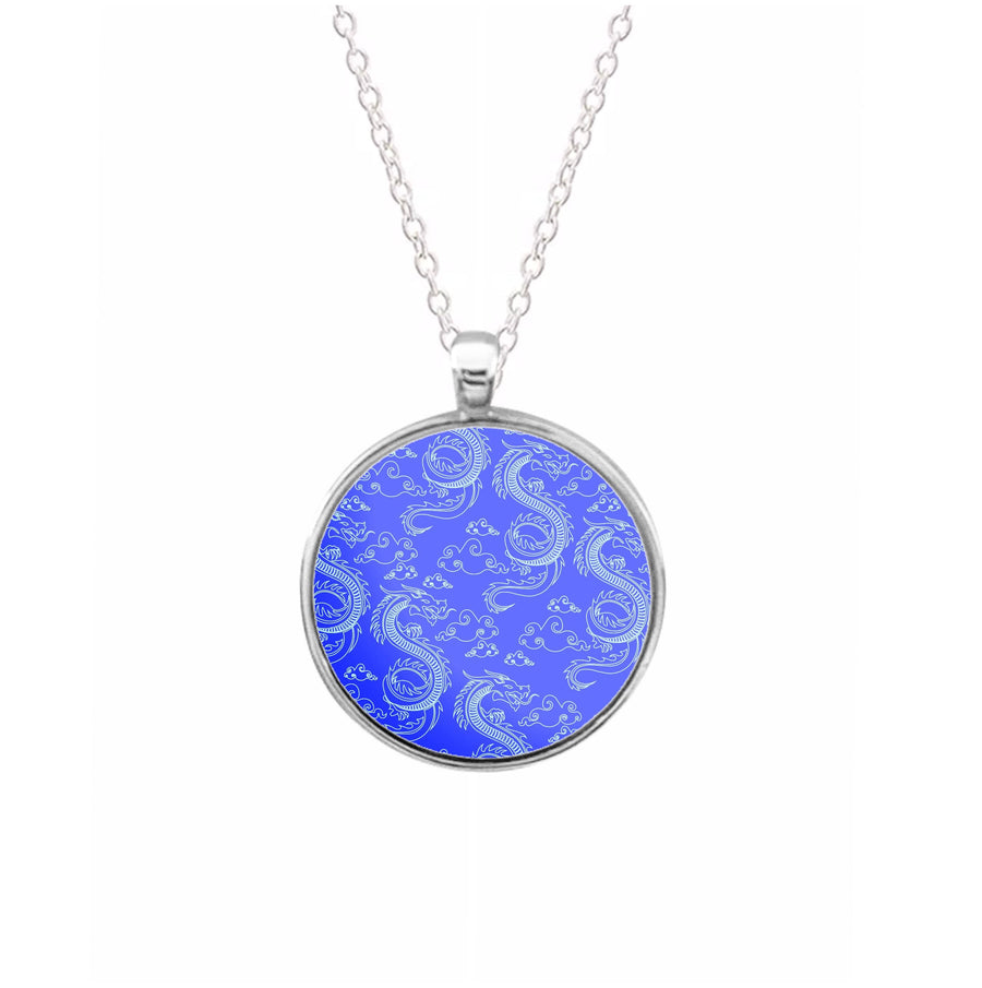 Blue Dragon Pattern Necklace