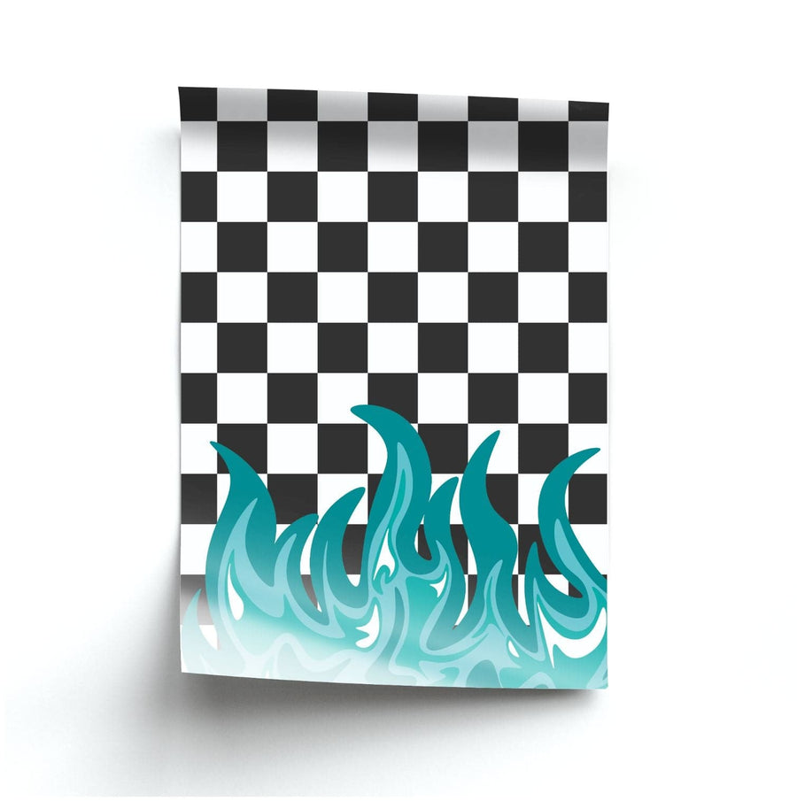 Blue Flame - Skate Aesthetic  Poster