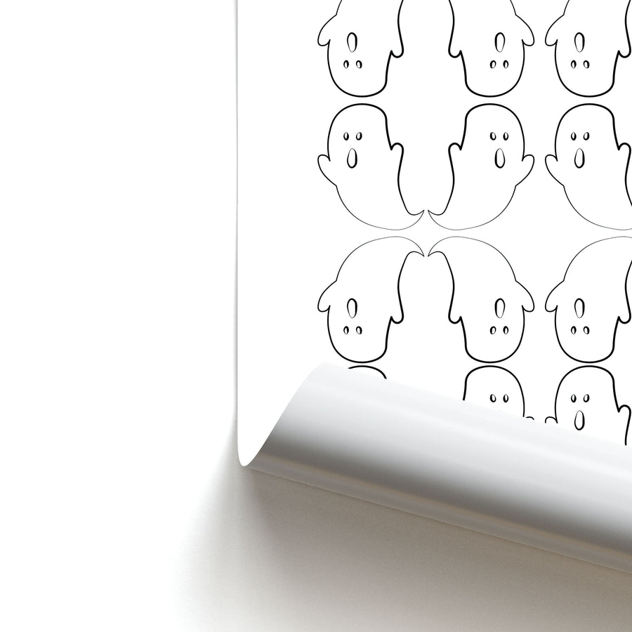 Ghost Pattern - Halloween Poster