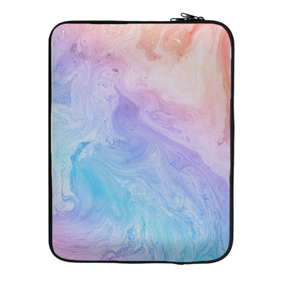 Blue and Peach Marble Laptop Sleeve