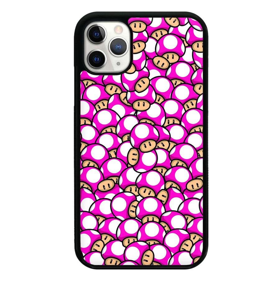 Mushroom Pattern - Dark Pink Phone Case