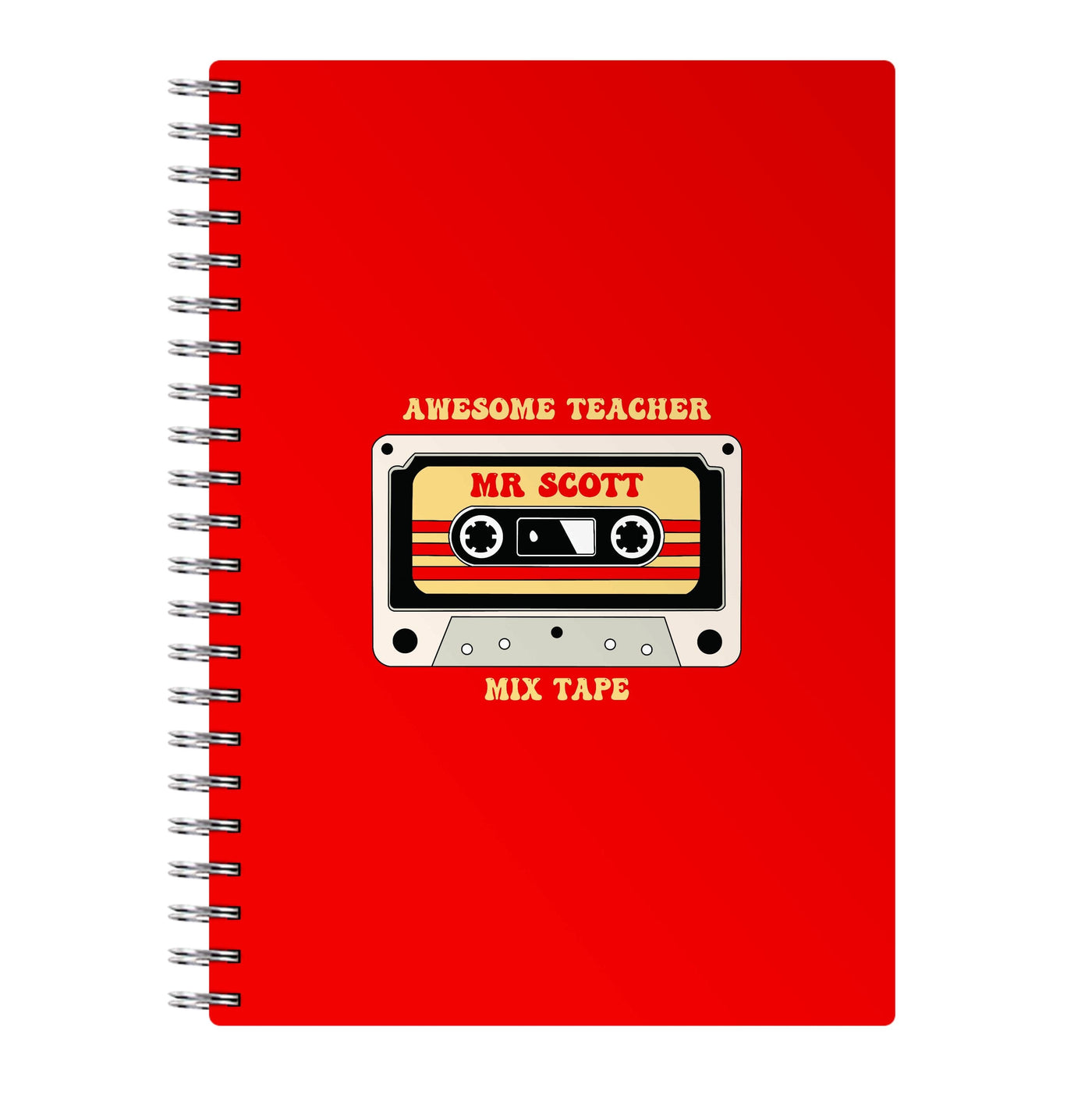 Awesome Teacher Mix Tape - Personalised Teachers Gift Notebook