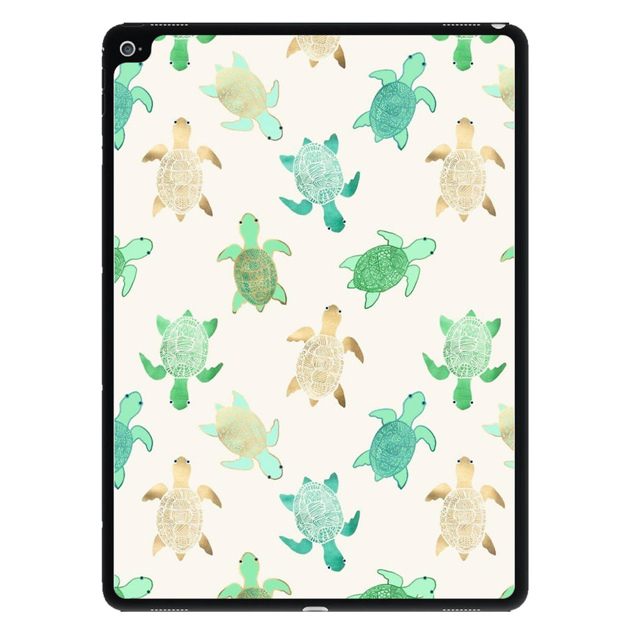 Gilded Jade & Mint Turtles iPad Case