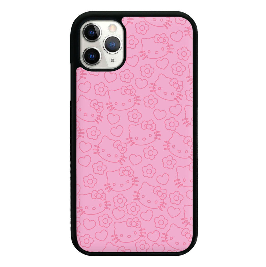 Pink And Red Pattern - Hello Kitty Phone Case