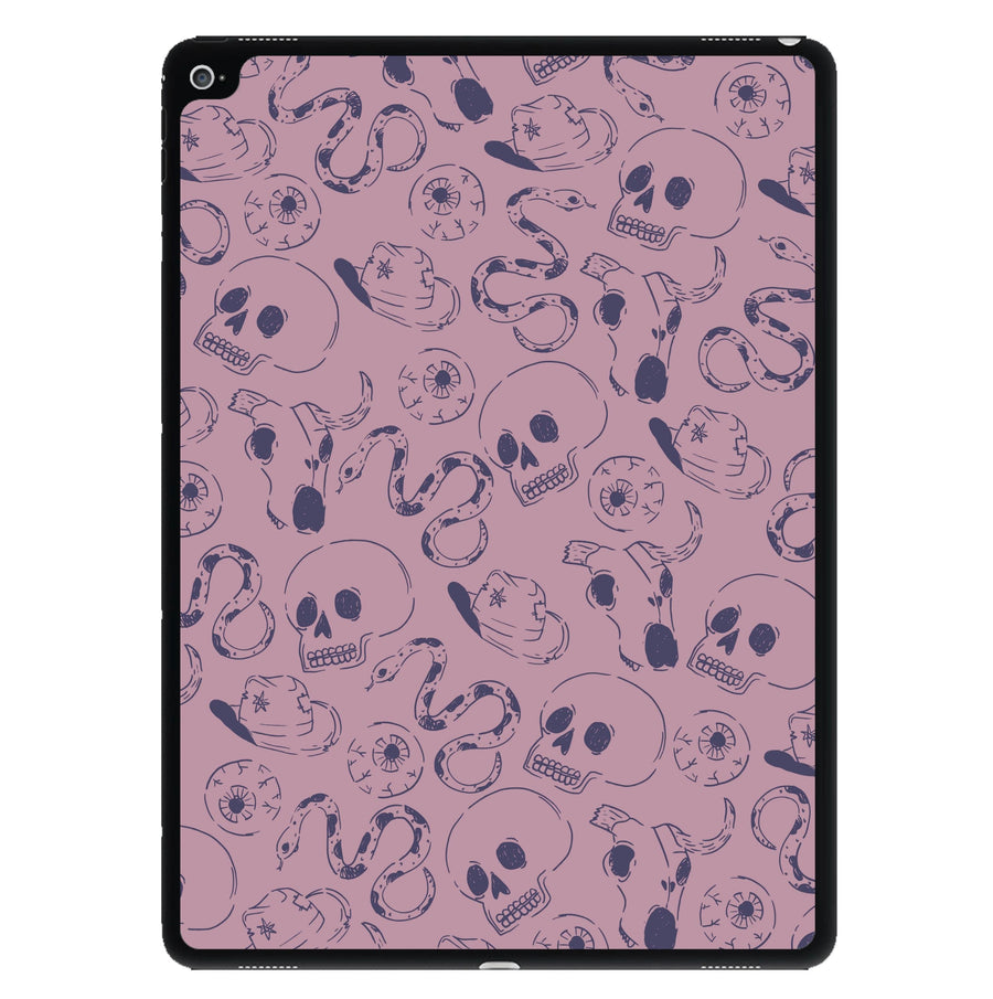Purple Snakes And Skulls - Western  iPad Case
