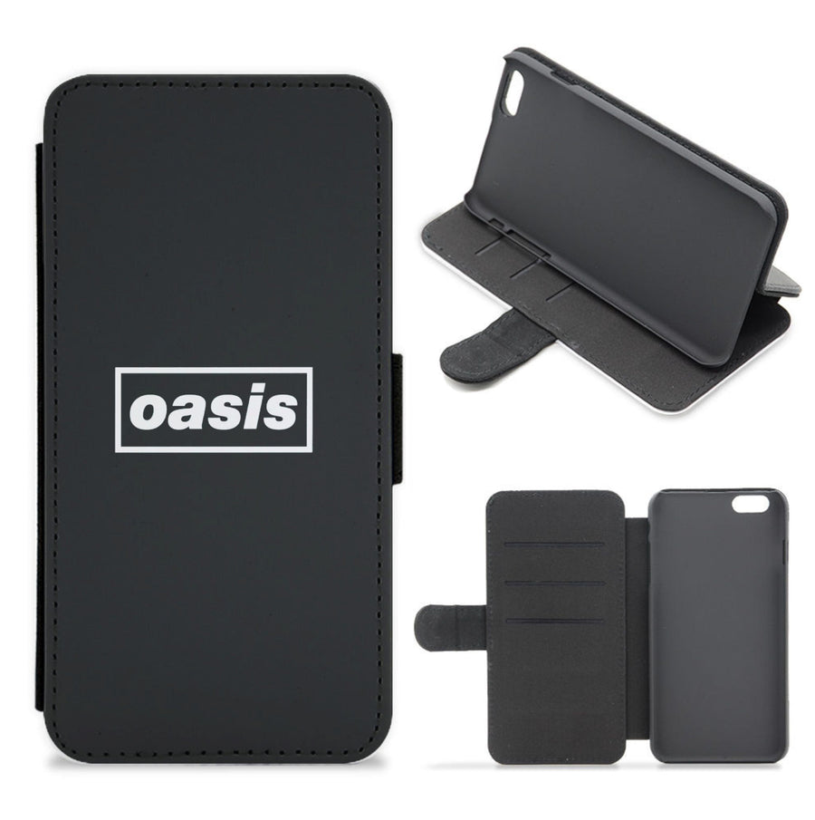 Band Name Black - Oasis Flip / Wallet Phone Case