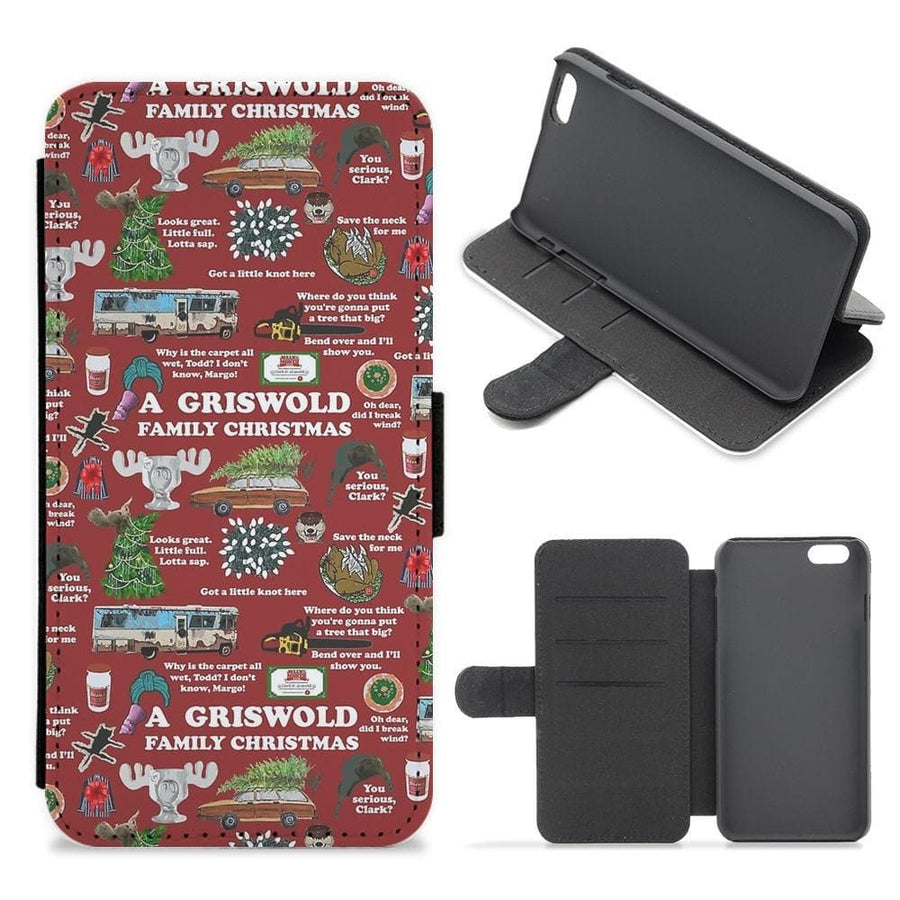 Christmas Holiday Collage Flip Wallet Phone Case