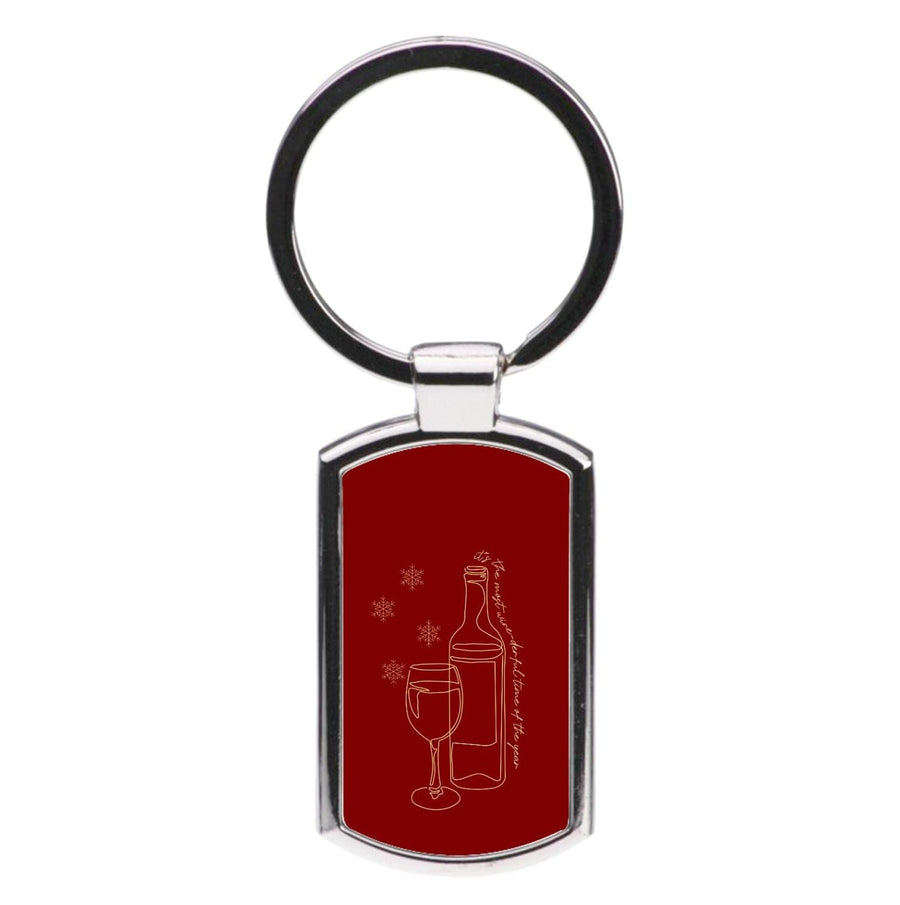 The Most Wine-derful Time - Christmas Puns Luxury Keyring