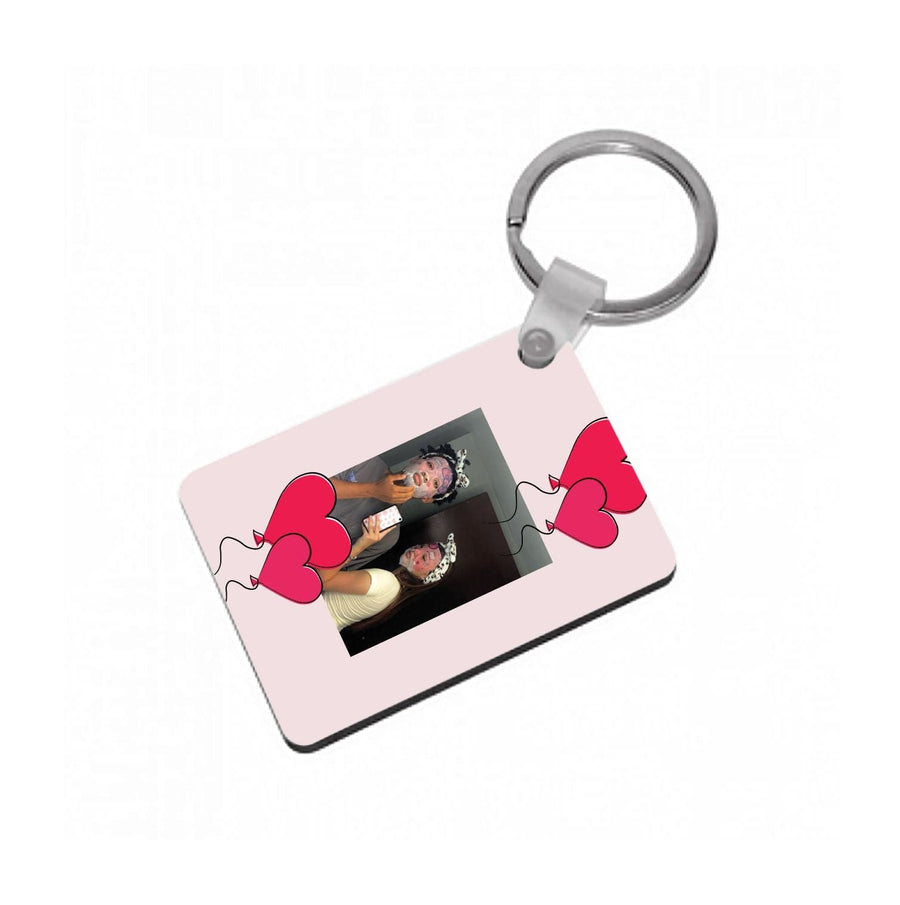 Heart Balloons - Personalised Couples Keyring