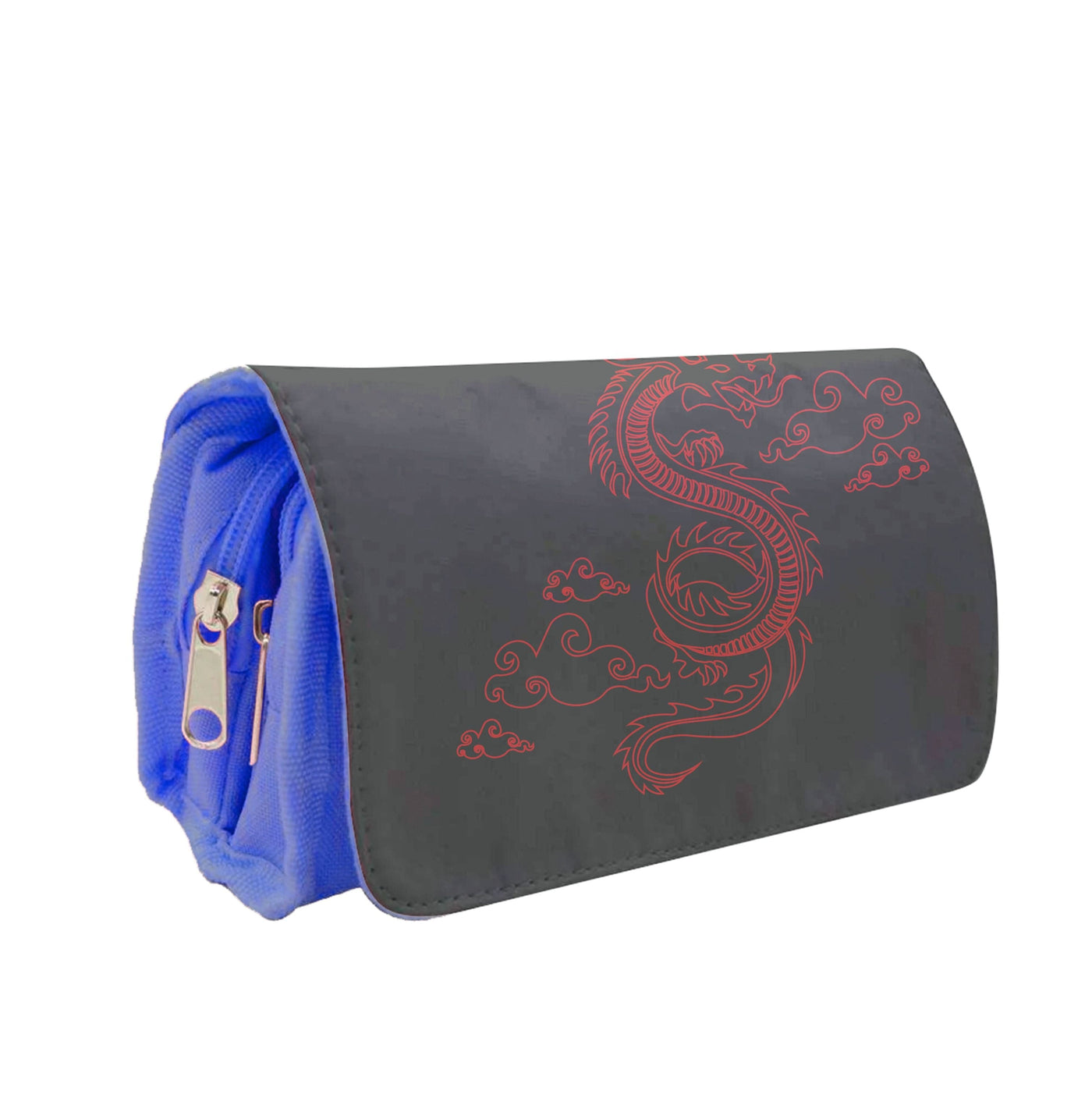 Red - Dragon Patterns Pencil Case