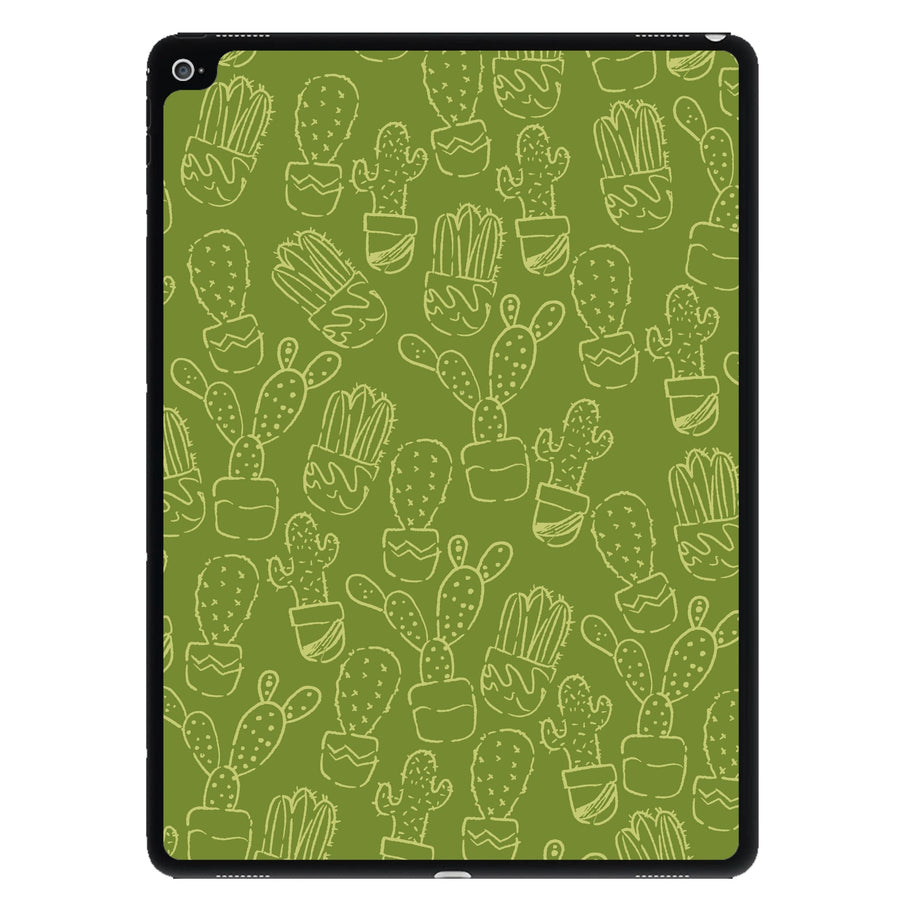 Green And Yellow Cacti - Western  iPad Case