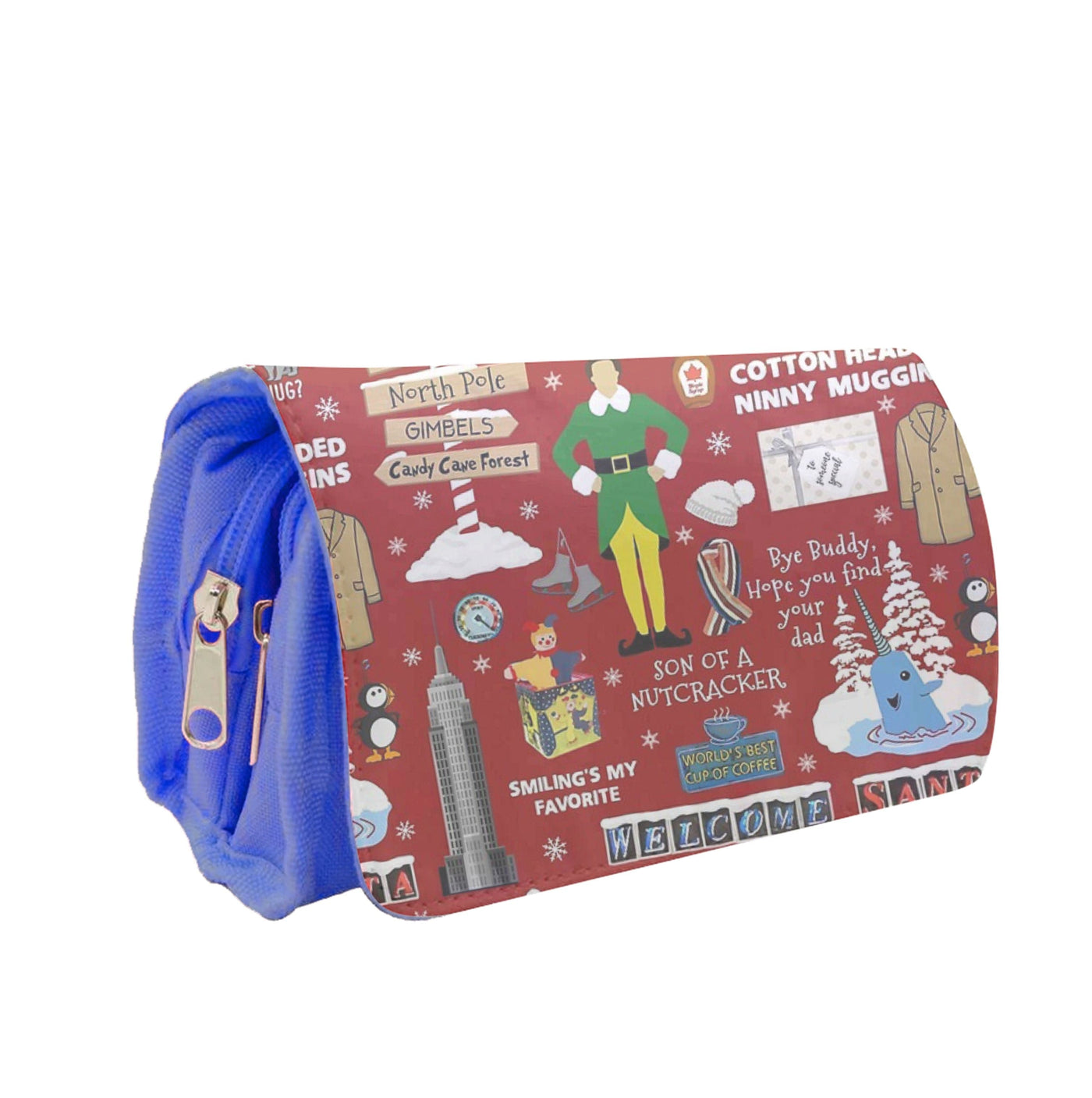 Red Buddy The Elf Pattern Pencil Case