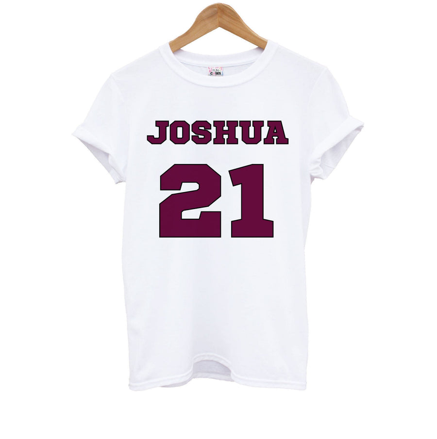Burgundy - Personalised Football   Kids T-Shirt