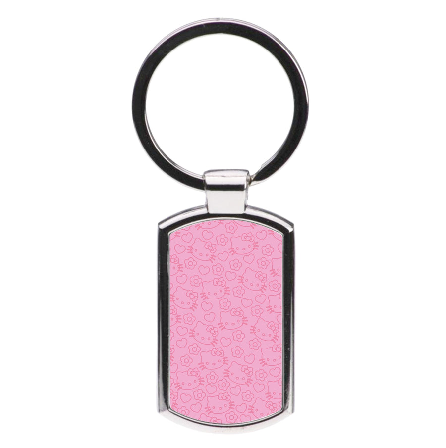 Pink And Red Pattern - Hello Kitty Luxury Keyring