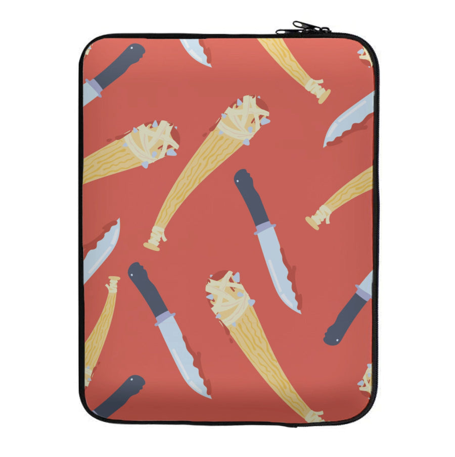 Knives And Bats Pattern - Halloween Laptop Sleeve