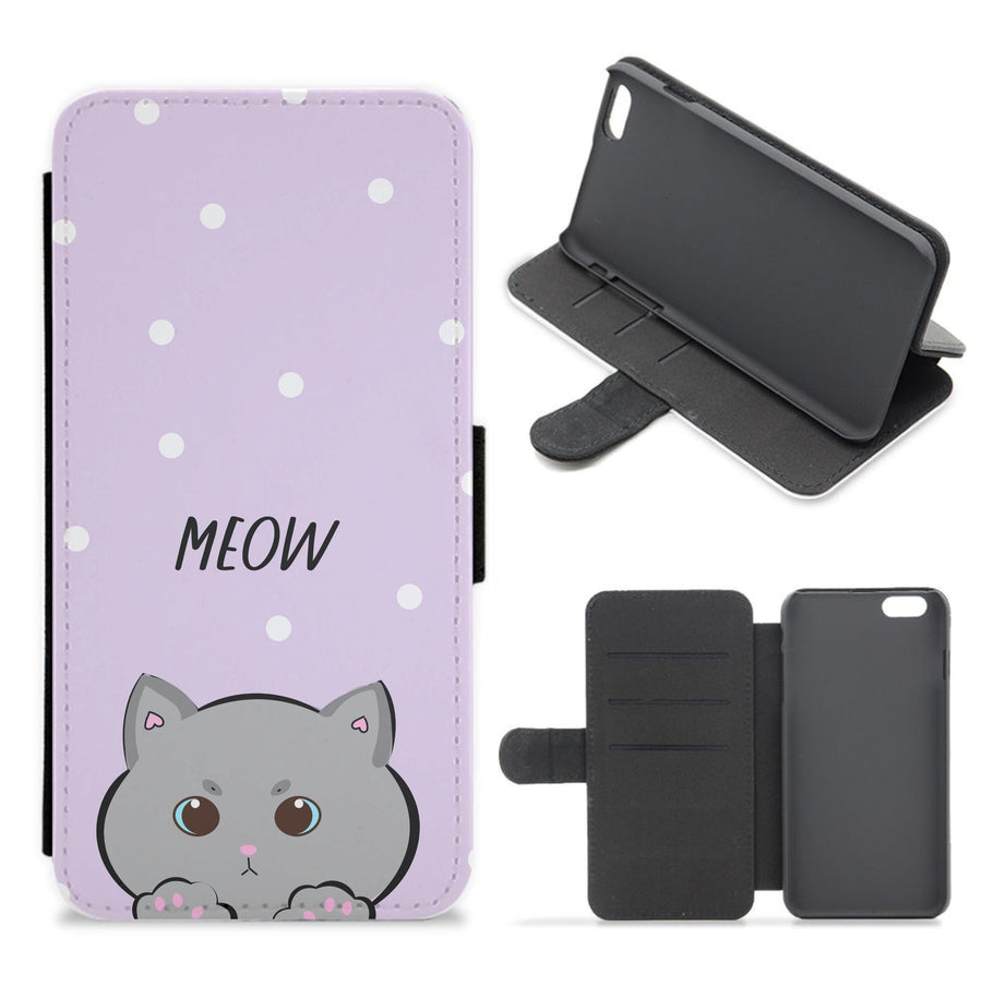 Grey Kitty - Cats Flip / Wallet Phone Case