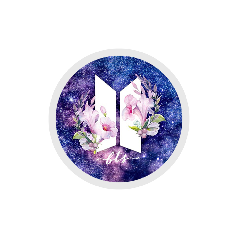 Galaxy Floral BTS Logo Sticker