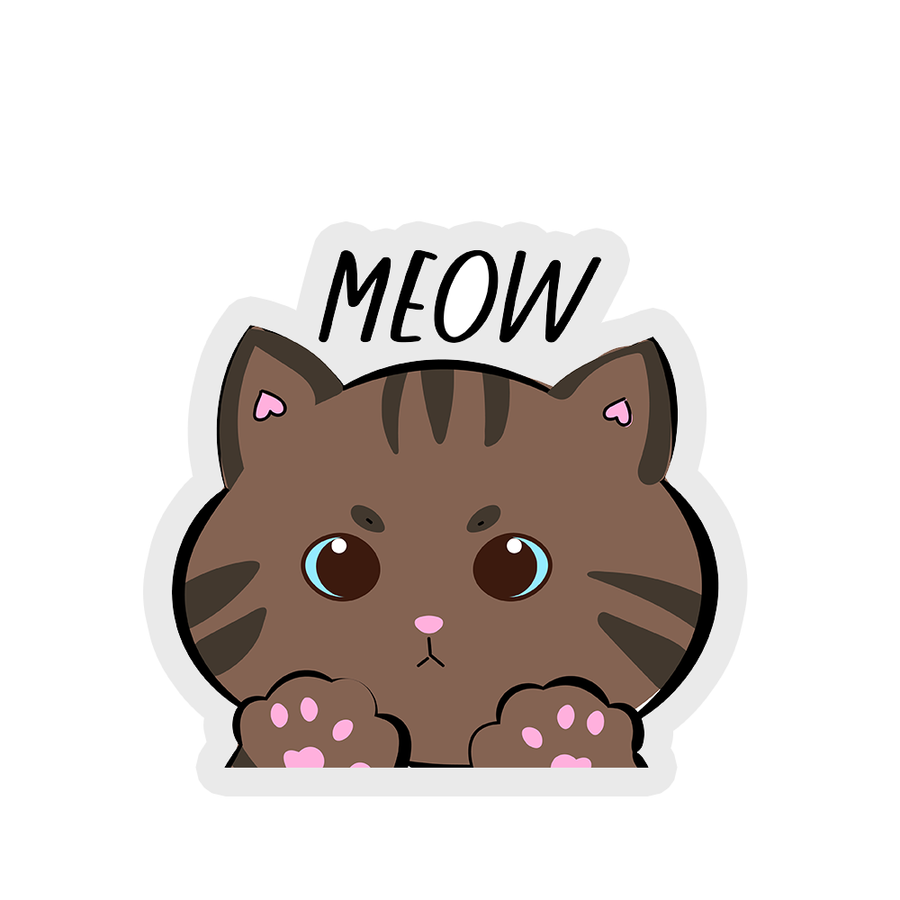 Meow Purple - Cats Sticker